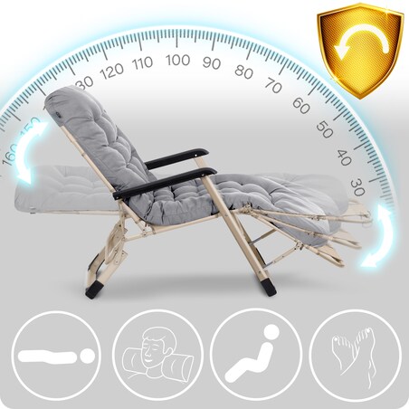 Leżak ogrodowy grawitacyjny z poduszką Sofotel składany fotel na taras balkon