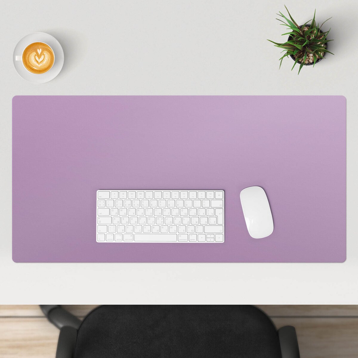 Fioletowa mata na biurko Kolor Jasnofioletowy, 90x45 cm