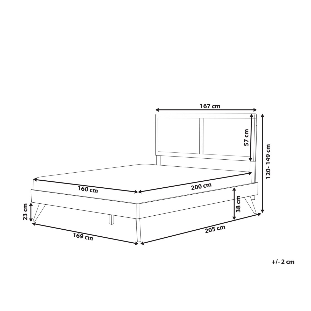 Łóżko 160 x 200 cm jasne drewno ISTRES