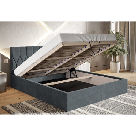 Łóżko tapicerowane 160x200 OLDO 9 z pojemnikiem, do sypialni- beżowe