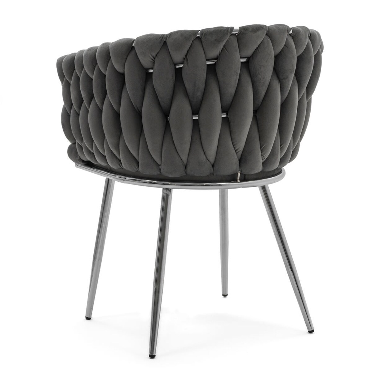 KRZESLO DO SALONU TAPICEROWANE WELUR NOWOCZESNE ROSA CHROME KOLOR SZARY