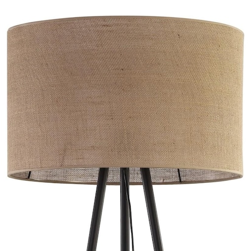 Lampa podłogowa na trójnogu Juta 5569 TK Lighting jutowa brązowa czarna