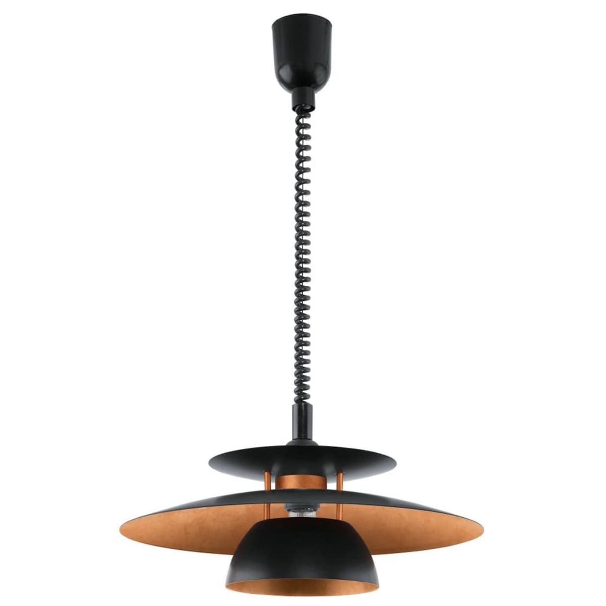 Lampa Wisząca BRENDA Czarna Miedziana Regulowana Eglo