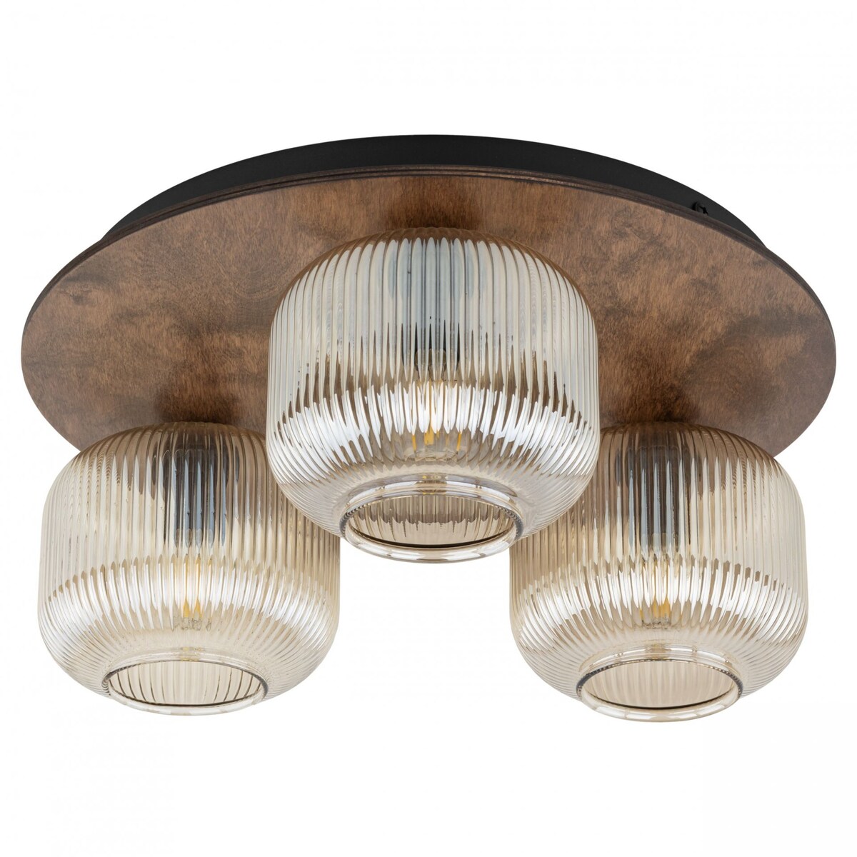 Lampa sufitowa TK Lighting SALVIA BROWN 11068 brązowa 3xE14 metal szkło drewno 42 cm