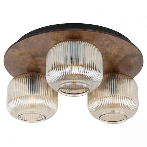 Lampa sufitowa TK Lighting SALVIA BROWN 11068 brązowa 3xE14 metal szkło drewno 42 cm