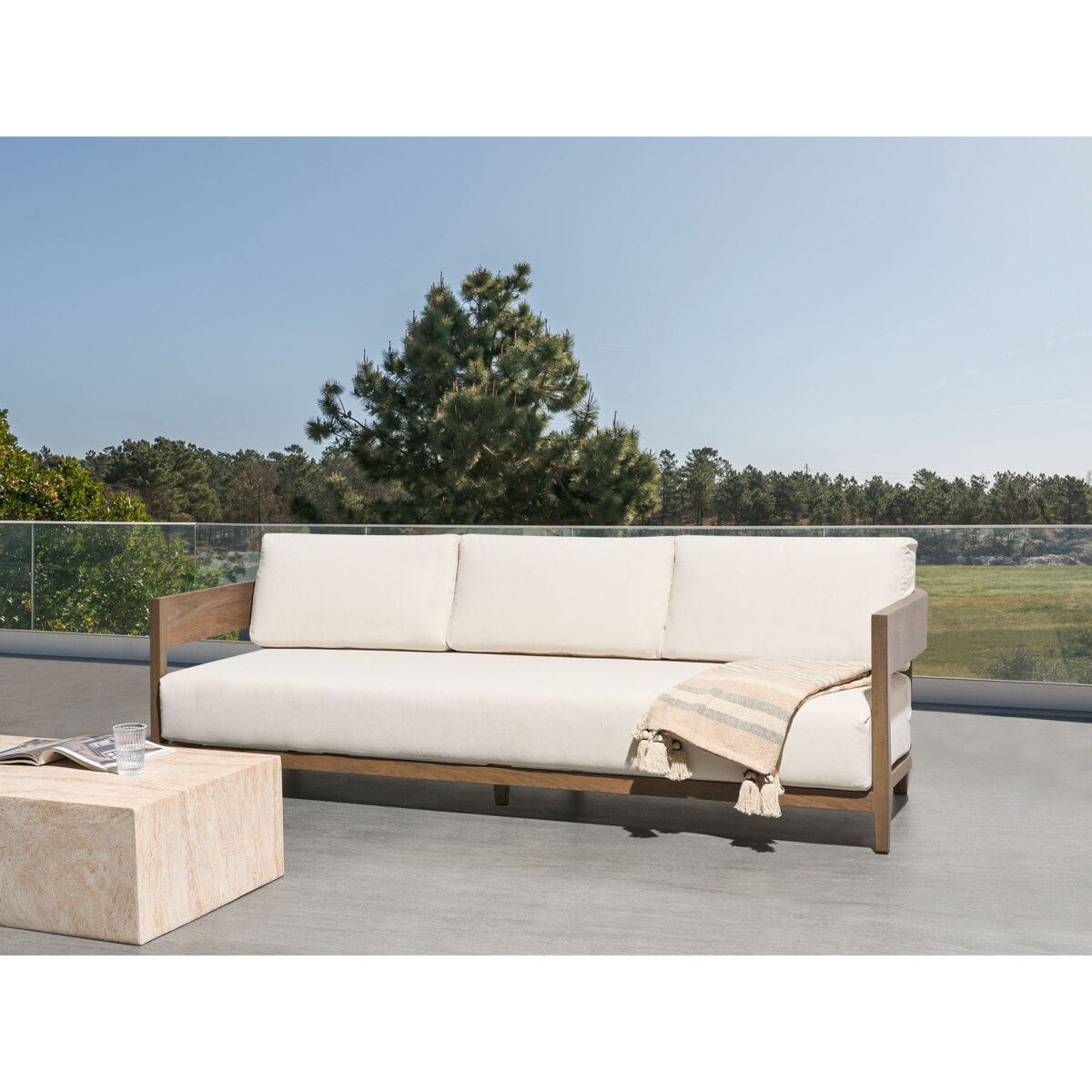Sofa ogrodowa dla 3 osób SAMPIERI Metal Brązowy