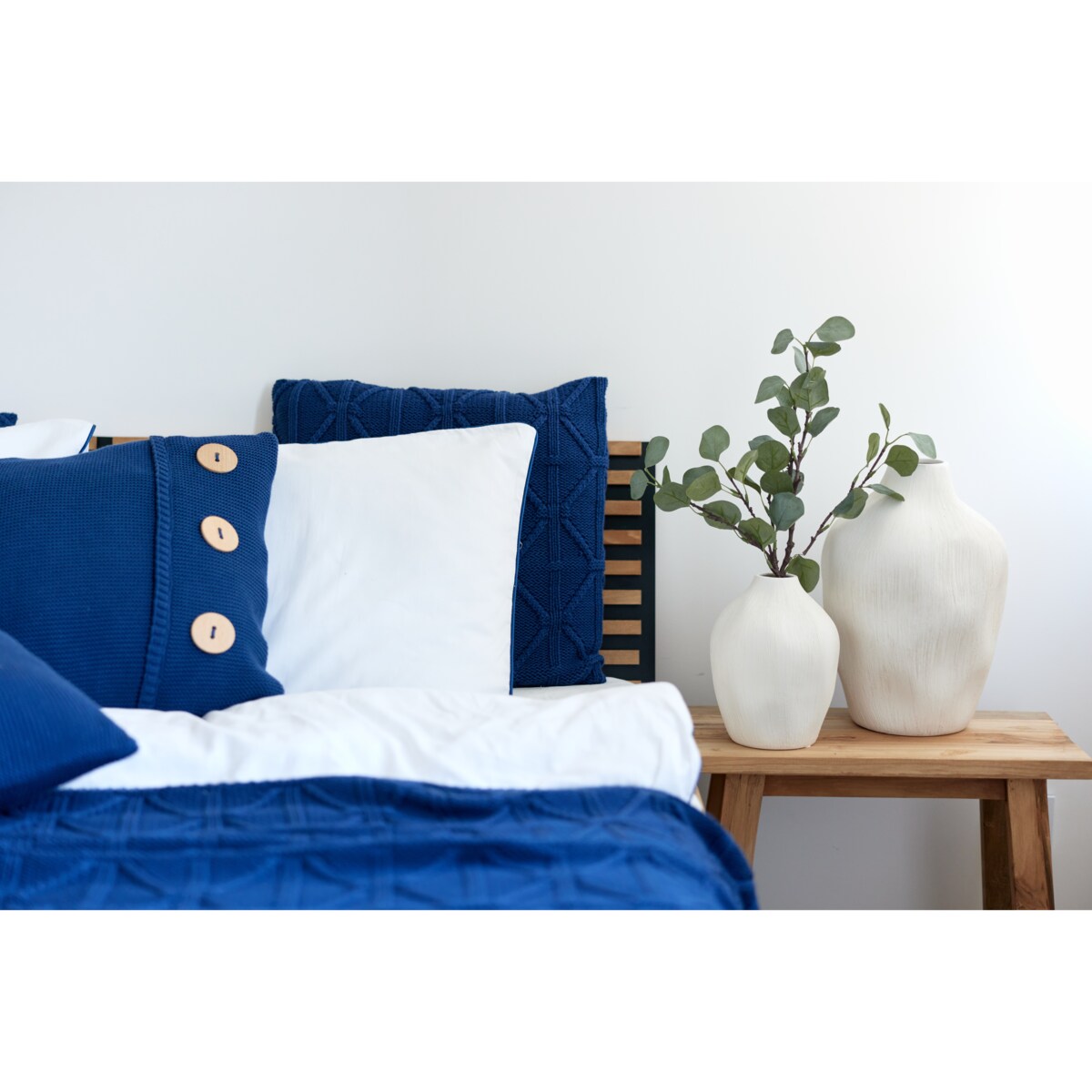 Poszewka brytyjska kwadratowa granatowa, 50 x 50 cm, La Manta