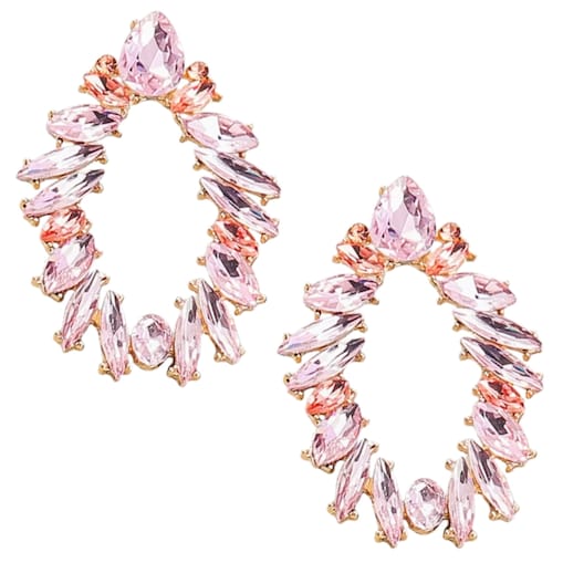 Kolczyki koła różowe lekkie jasne PASTELOWE wizytowe wieczorowe na wesele