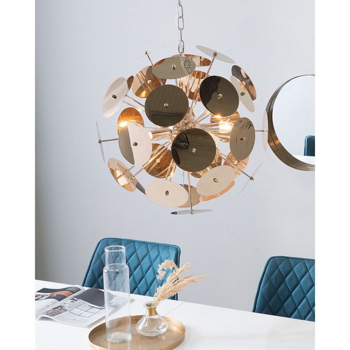 Lampa wisząca metalowa miedziana ZAMBEZI