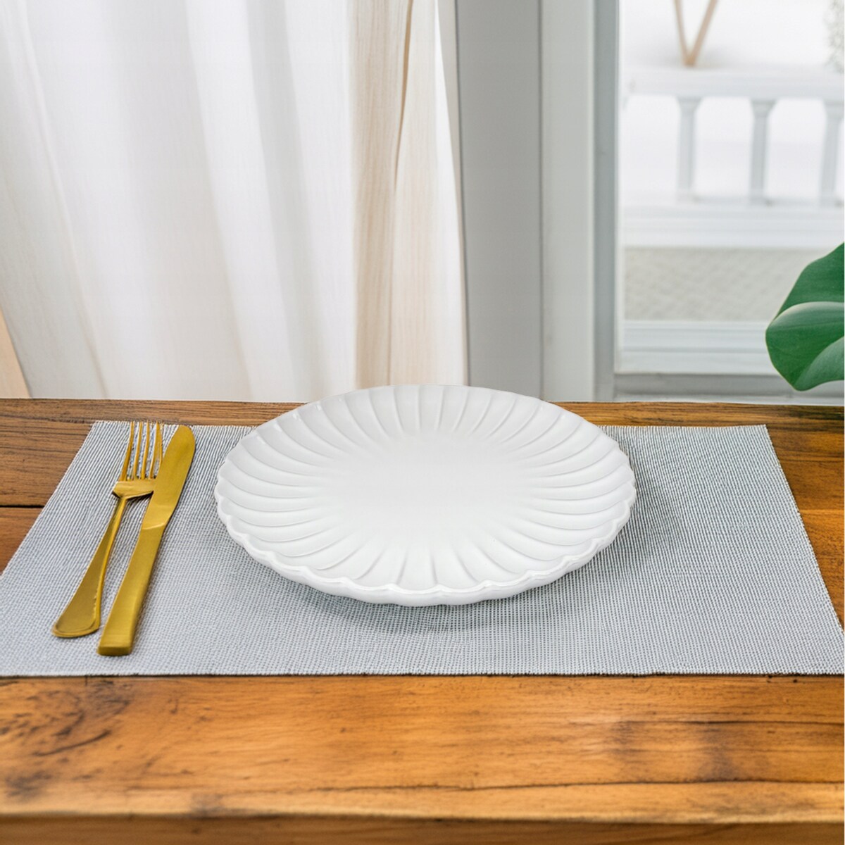 TALERZ OBIADOWY DUŻY 26CM BIAŁY CERAMICZNY PŁYTKI PŁASKI NA SZTUKI