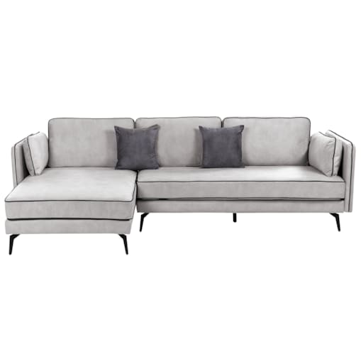 Narożnik welurowy prawostronny jasnoszary ALTAN