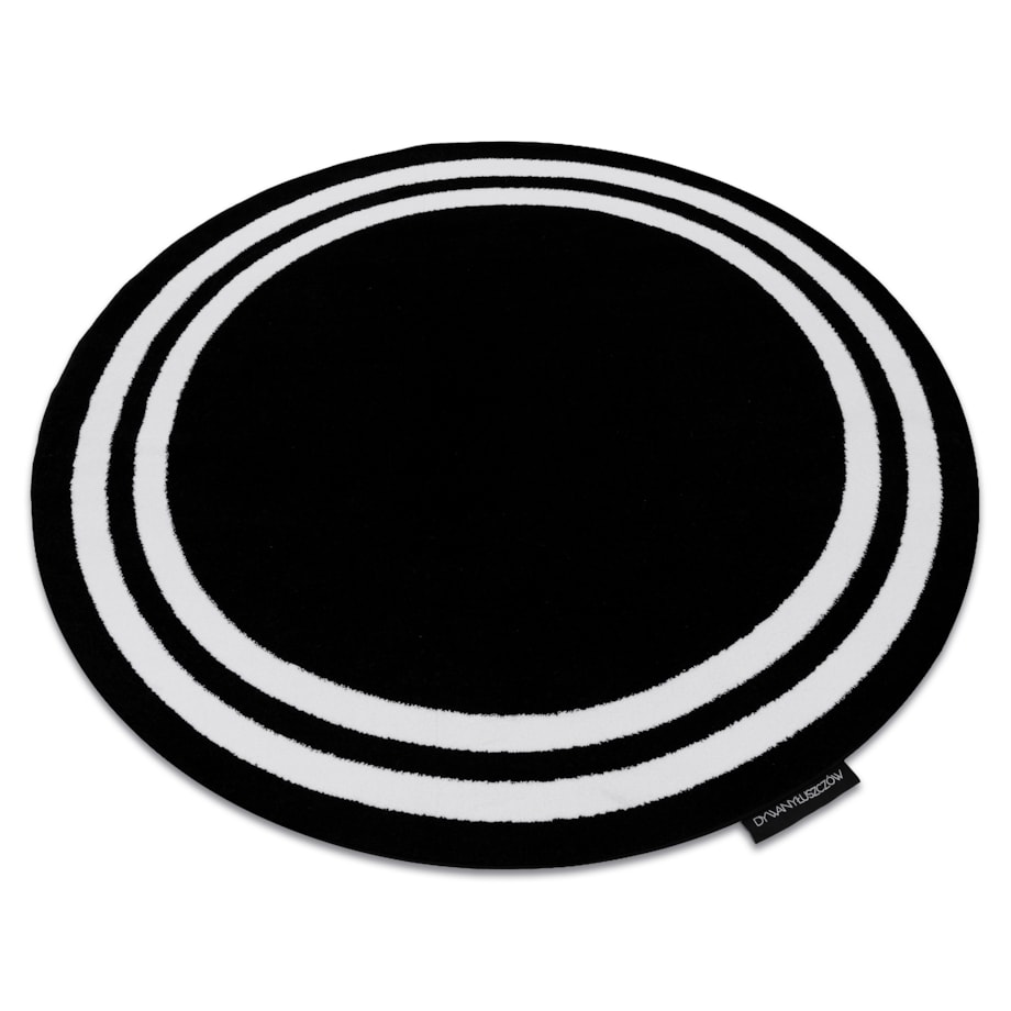 Dywan HAMPTON Ramka koło czarny koło 140 cm