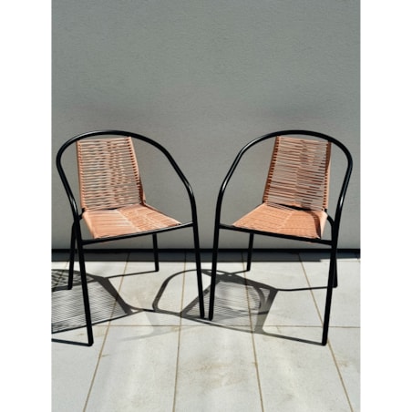 Fotel BISTRO sznurkowy wygodne KRZESŁO ogrodowe na balkon TARAS do ogrodu