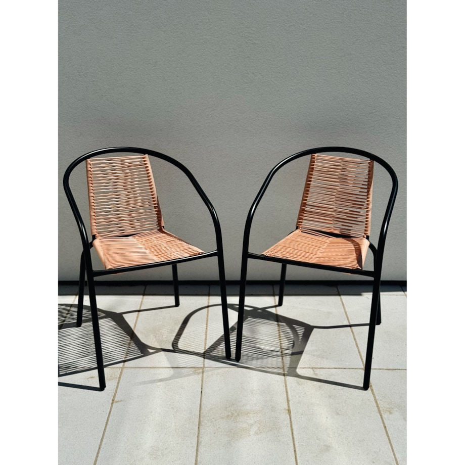 Fotel BISTRO sznurkowy wygodne KRZESŁO ogrodowe na balkon TARAS do ogrodu