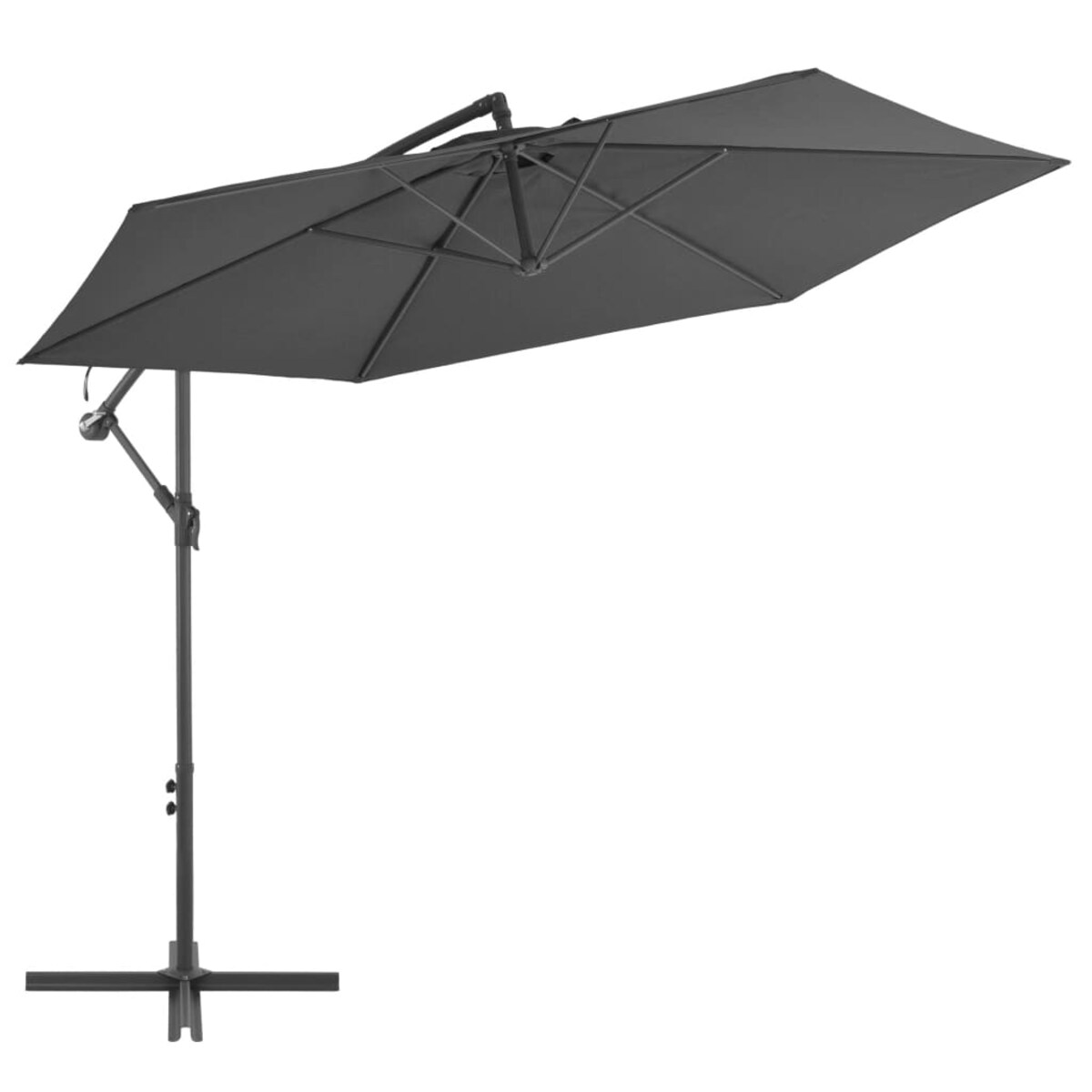 vidaXL Parasol wiszący z aluminiowym słupkiem, 300 cm, antracytowy