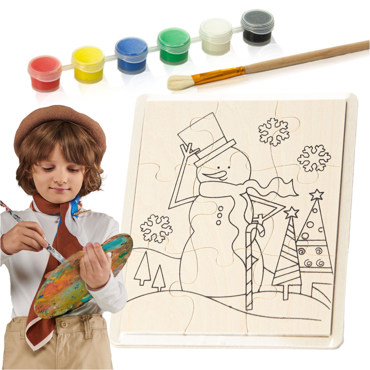 Kolorowanka Obrazek Do Malowania 15X20 Cm Świąteczny Dla Dzieci Bałwanek