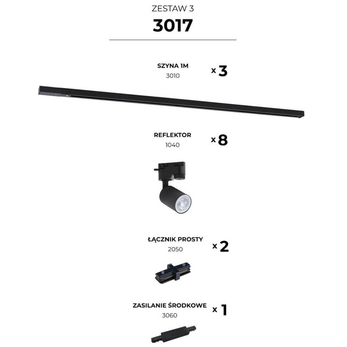 Metalowy szynowy zestaw jednoobwodowy Tracer 3017 Zumaline czarny