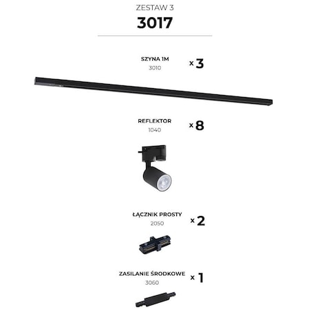 Metalowy szynowy zestaw jednoobwodowy Tracer 3017 Zumaline czarny