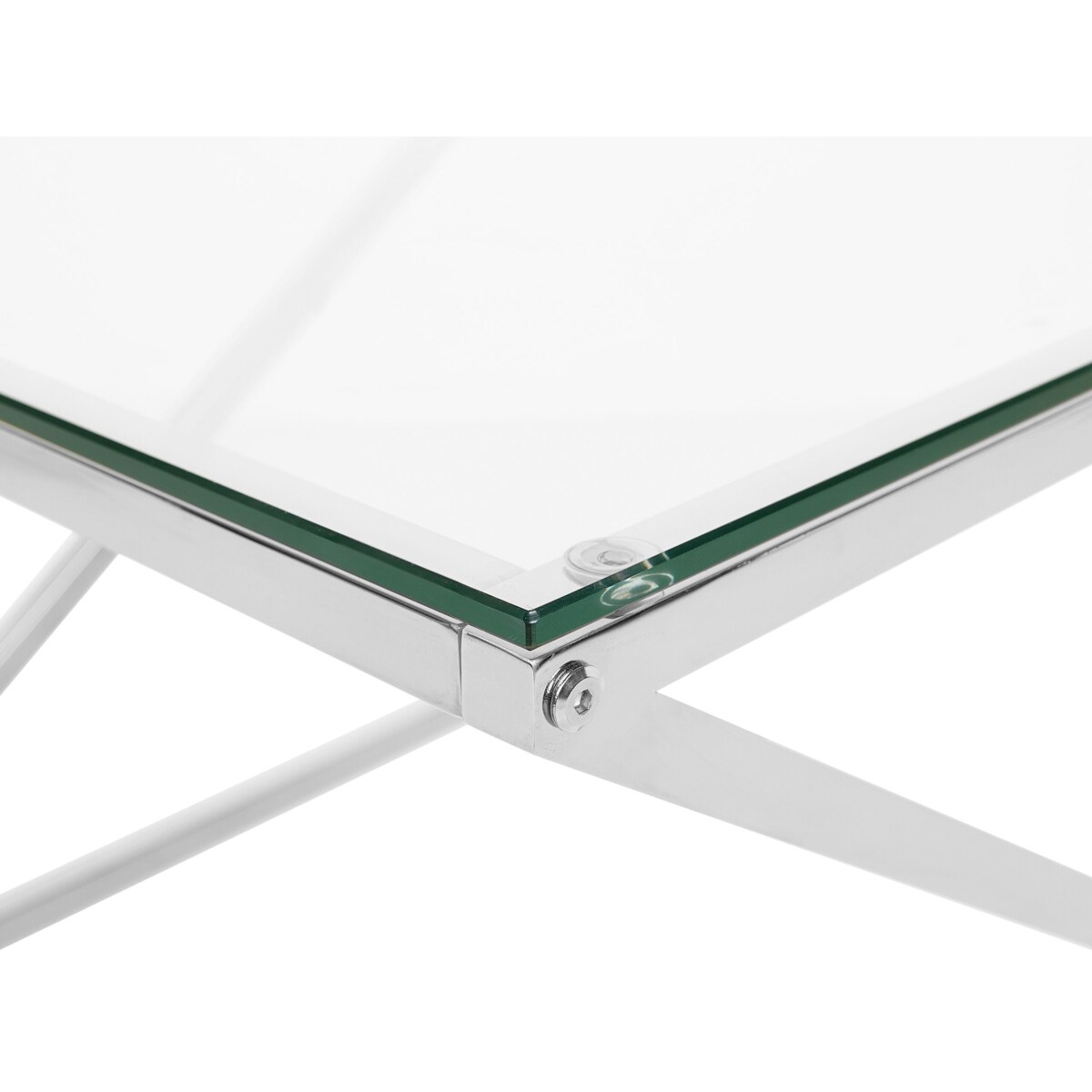 Stolik kawowy szklany srebrny BEVERLY