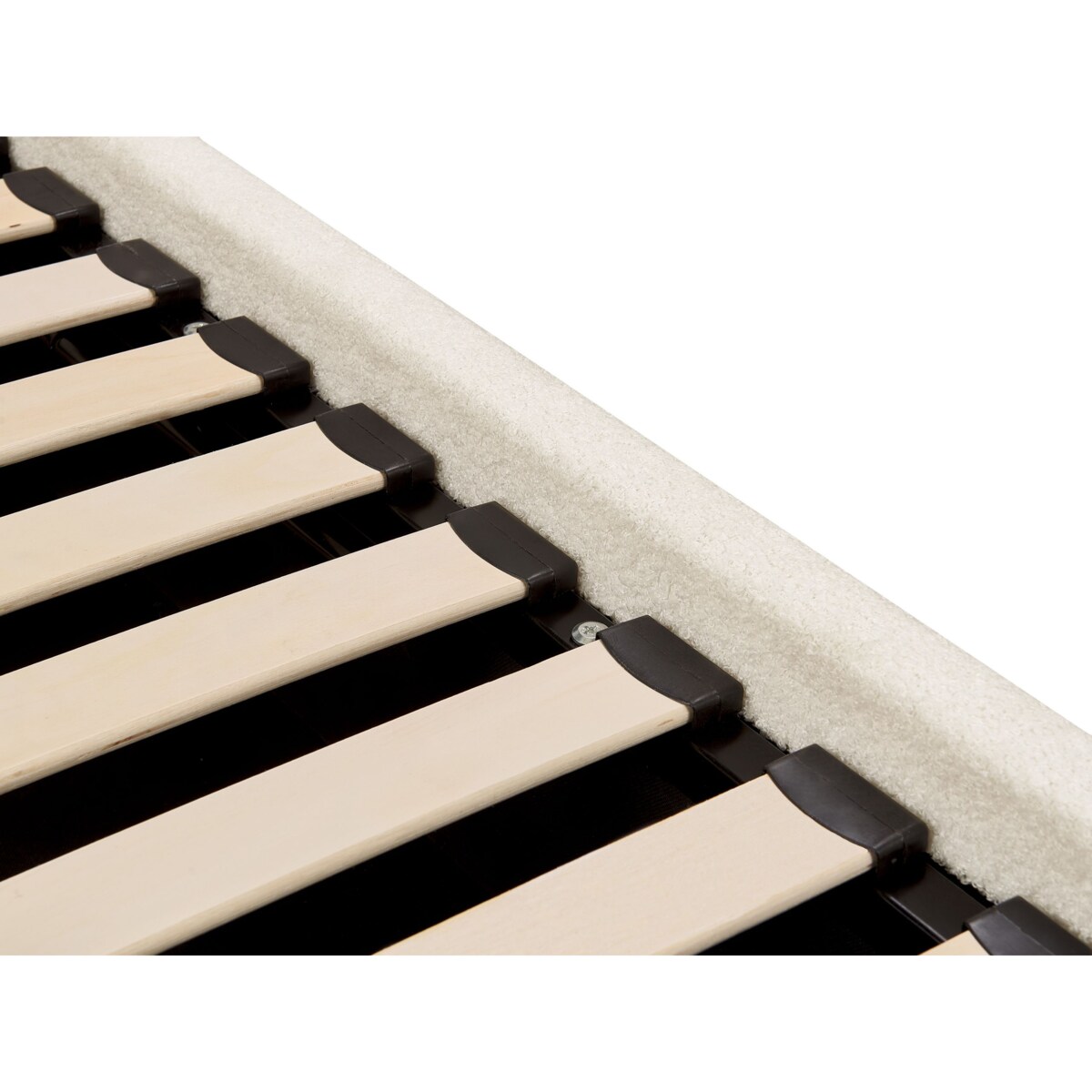 Łóżko z pojemnikiem boucle 160 x 200 cm złamana biel CHADENET