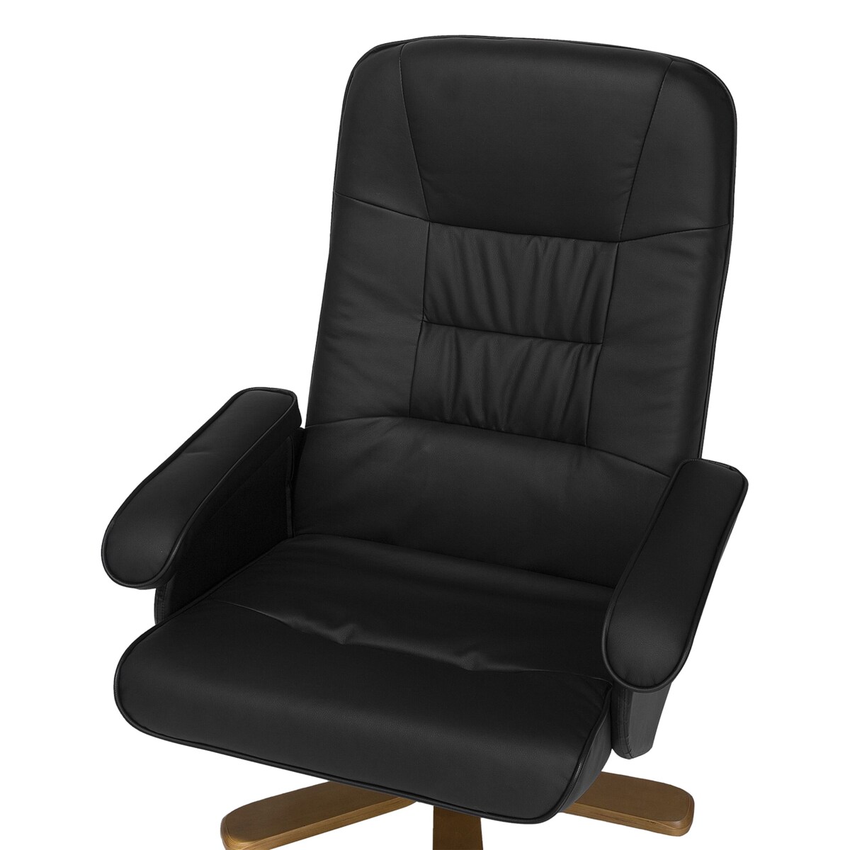 Fotel do masażu podgrzewany z podnóżkiem ekoskóra czarny RELAXPRO