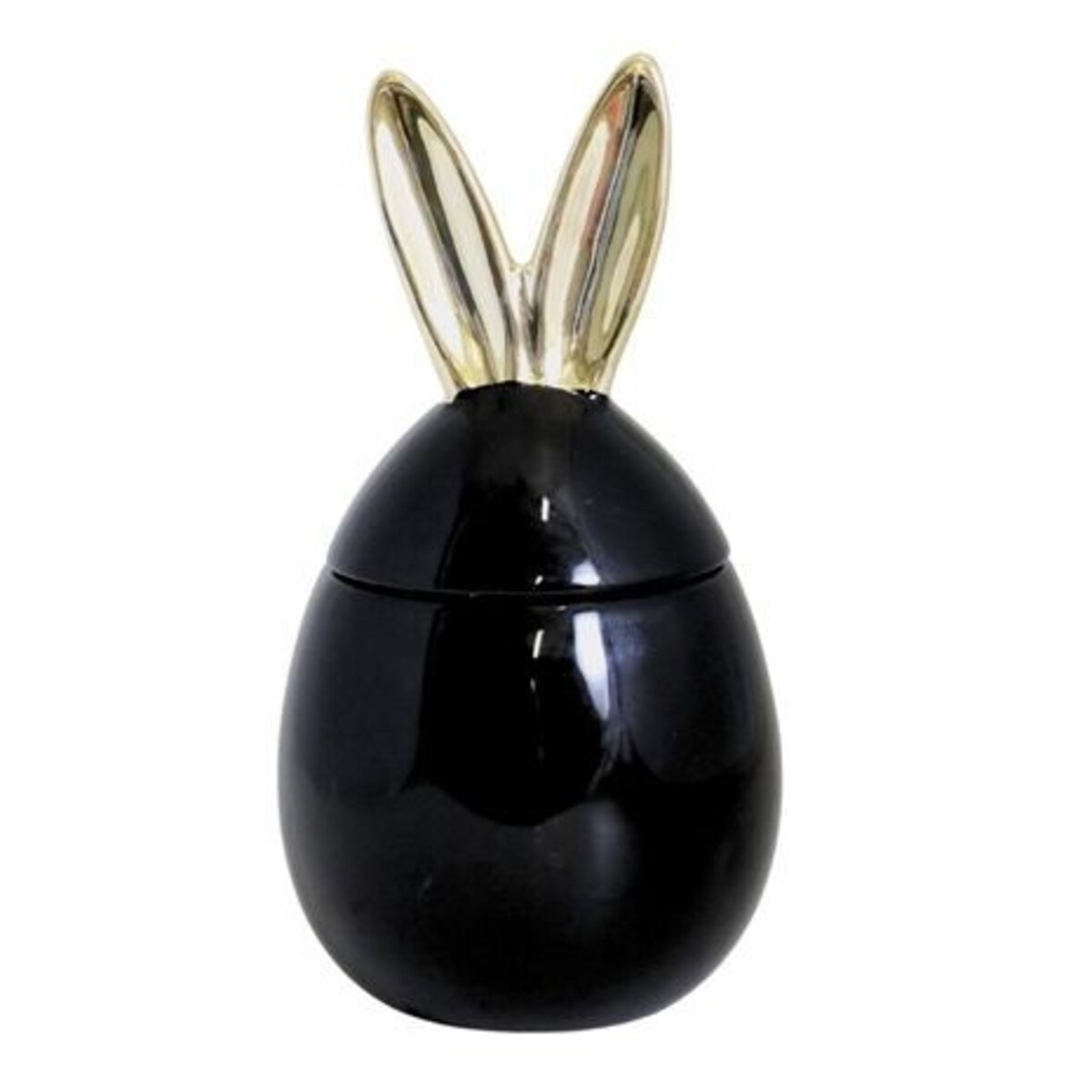 Dekoracja - jajko ceramiczne 19x10x10 cm otwierane OREJADA czarne