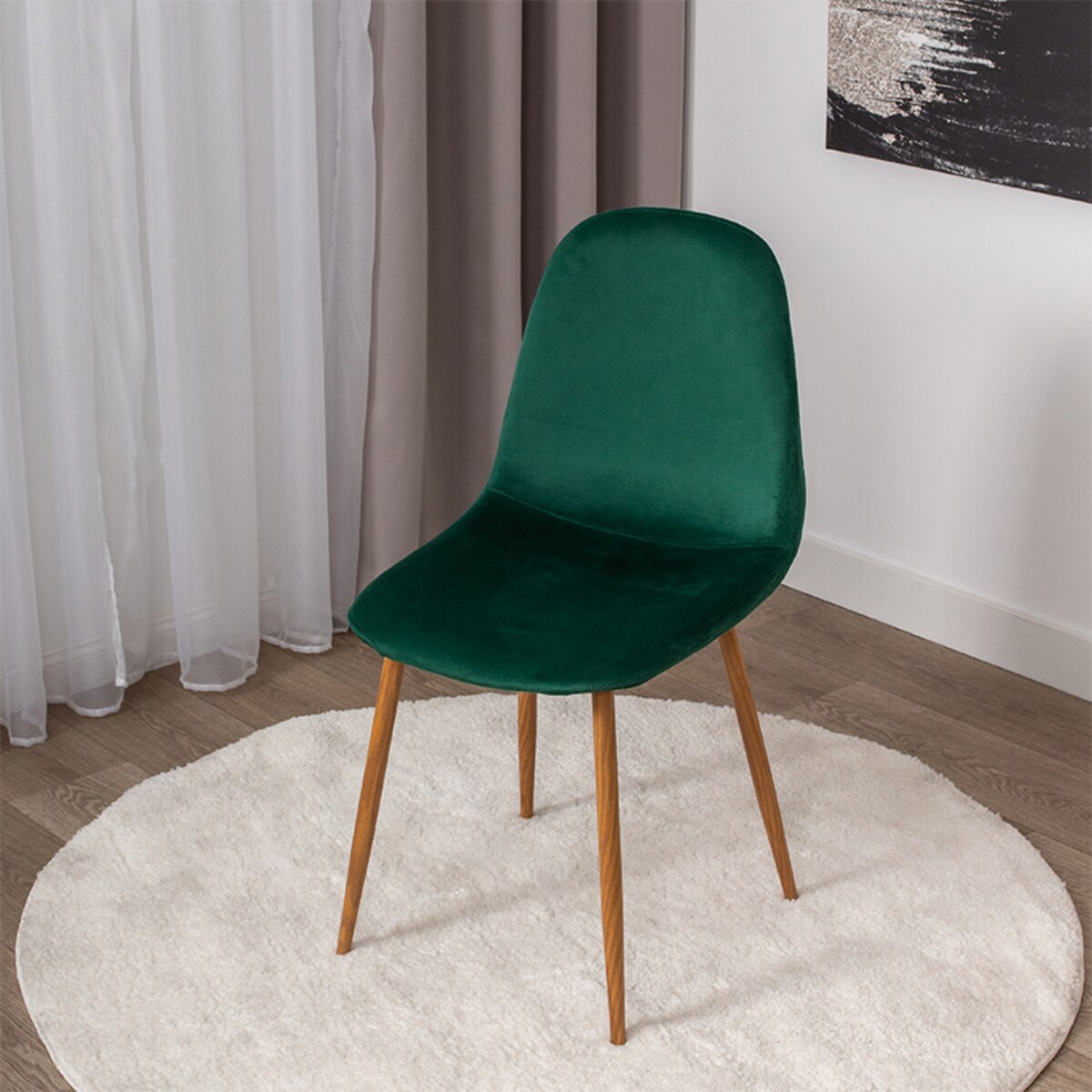 Krzesło tapicerowane do salonu welurowe nowoczesne pikowane zielone