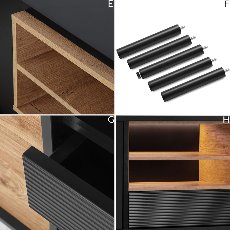 KONSIMO LOFTY Szafka RTV w stylu loft z półkami