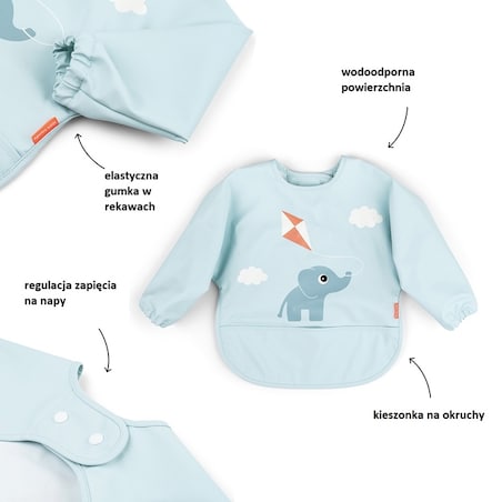 Done by Deer Śliniak z Rękawami 6-18m Playground Blue