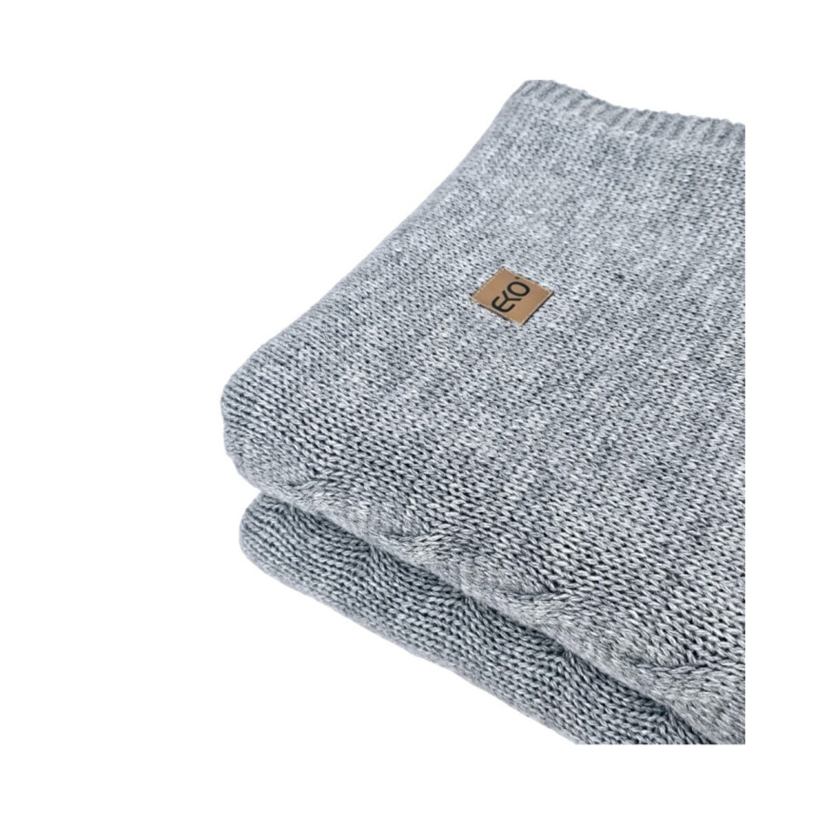 Koc dzianinowy z wełną 200x220 cm – AREZZO200 POPIEL