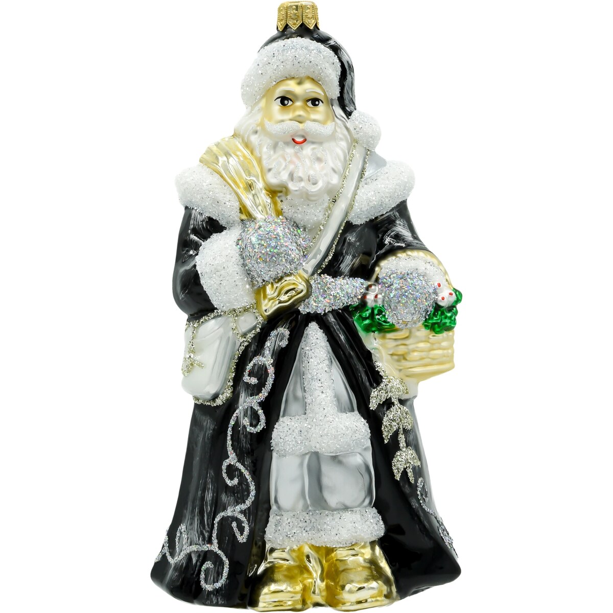 Bombka choinkowa - Święty Mikołaj w czarnej szacie