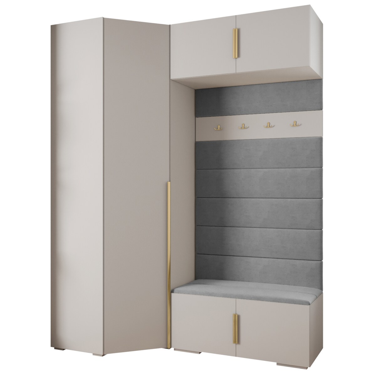 Garderoba do przedpokoju INOVA 1 Z21 biały+złoty+manila16