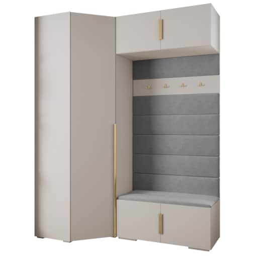 Garderoba do przedpokoju INOVA 1 Z21 biały+złoty+manila16