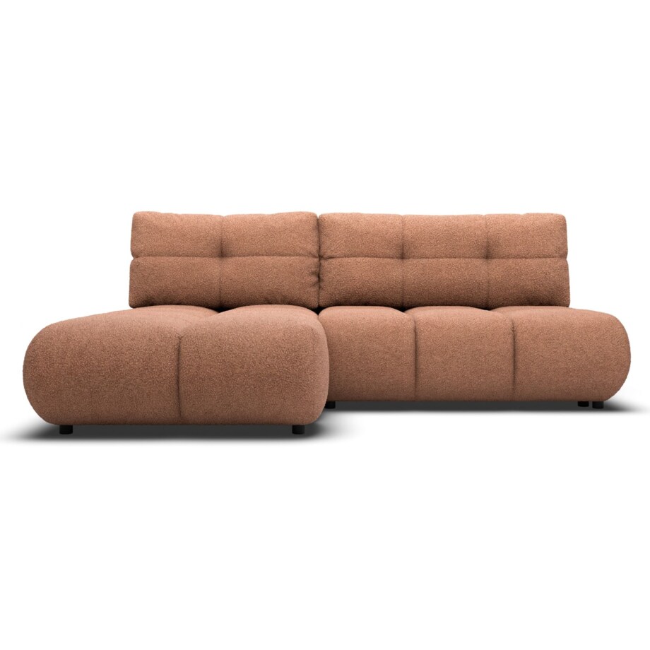 Pikowany Narożnik MILA rozkładany bez boczków lewy ceglasty