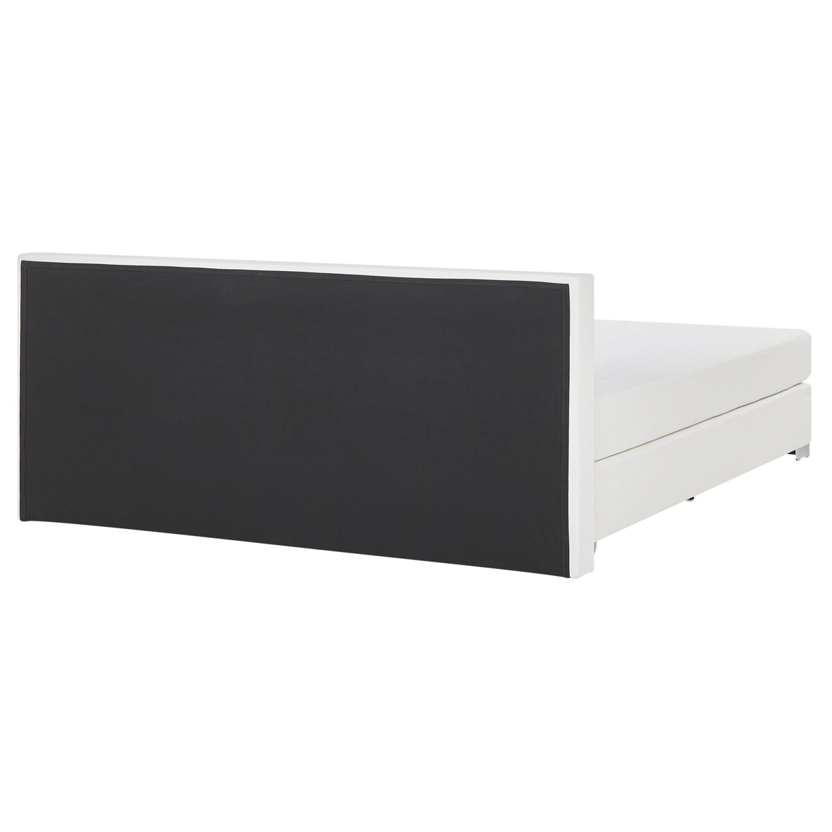 Łóżko kontynentalne ekoskóra 160 x 200 cm białe PRESIDENT