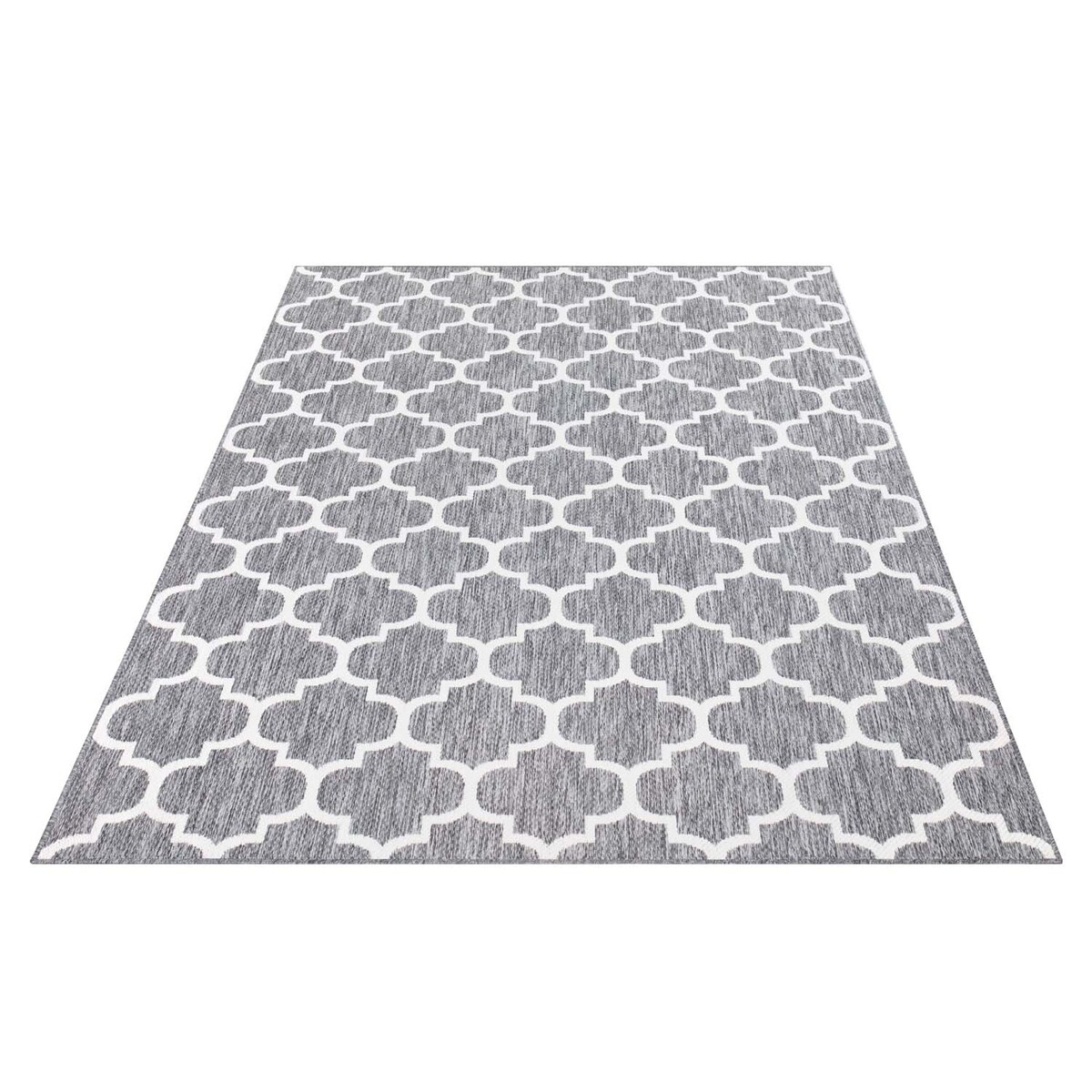 Dywan na zewnątrz i do wnętrz koniczynka Sunny 4620 Szary Krem 80x250