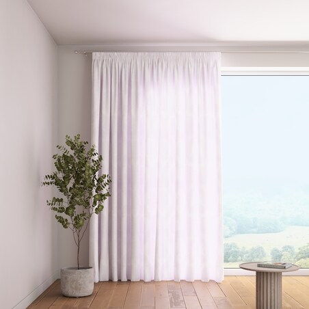 Zasłona na taśmie marszczącej 1 szt. 130x260 liście akantu na białym tle