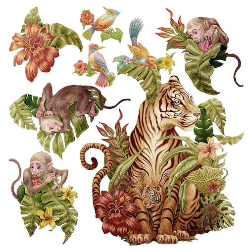 Zestaw naklejek na ścianę, Dżungla safari, 130cm