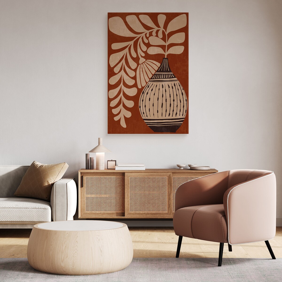 Obraz Japońska Dekoracja Kwiat w Wazonie 80x120cm