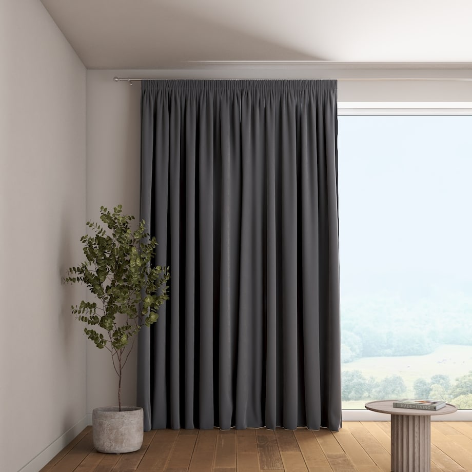 Zasłona na taśmie marszczącej 1 szt. 130x260 grafitowy szary