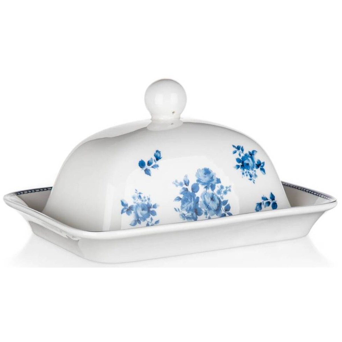 MASELNICZKA POJEMNIK NA MASŁO w kwiaty porcelana FLOWER święta prezent box