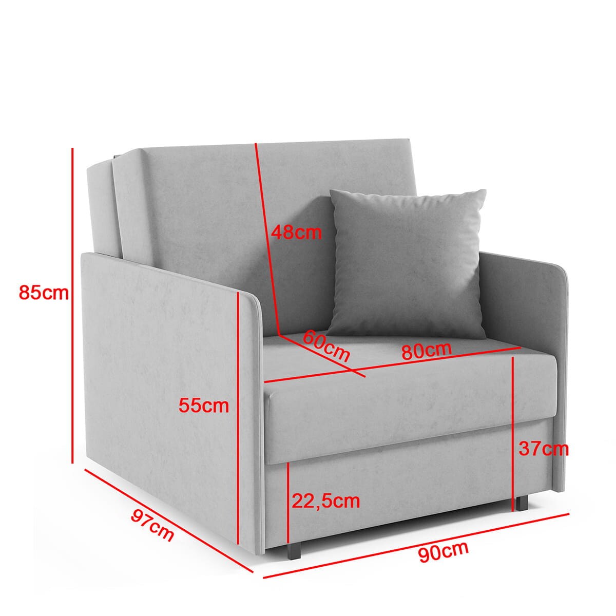 Sofa fotel rozkładany Amerykanka York I pikowana tkanina Kronos 27