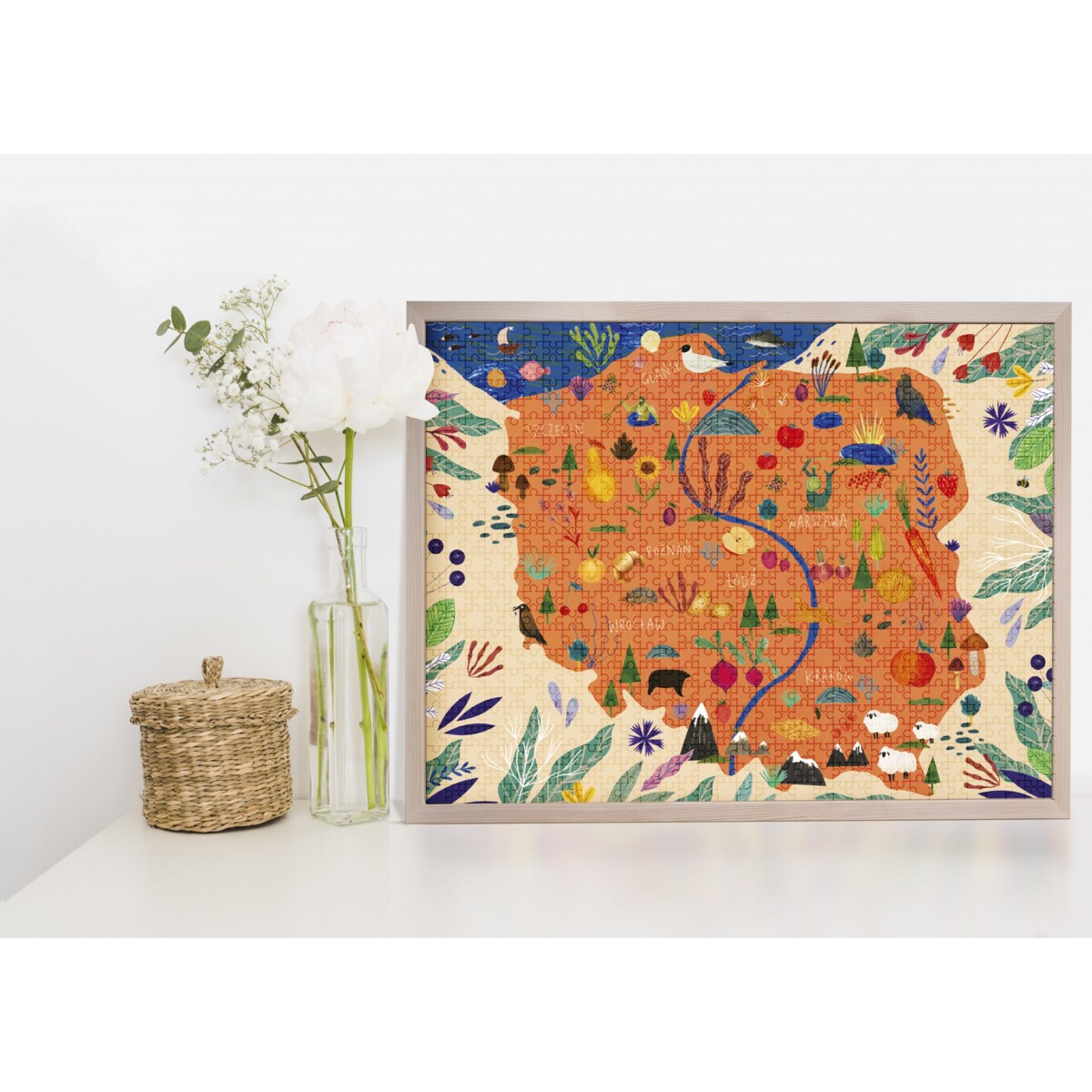 Muno Puzzle "Mapa Polski" Puzzle 1000 el. w ozdobnej tubie