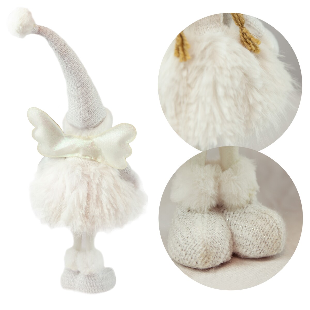 Aniołek Figurka Stojący 50 Cm Świąteczny Boże Narodzenie Biała Czapka
