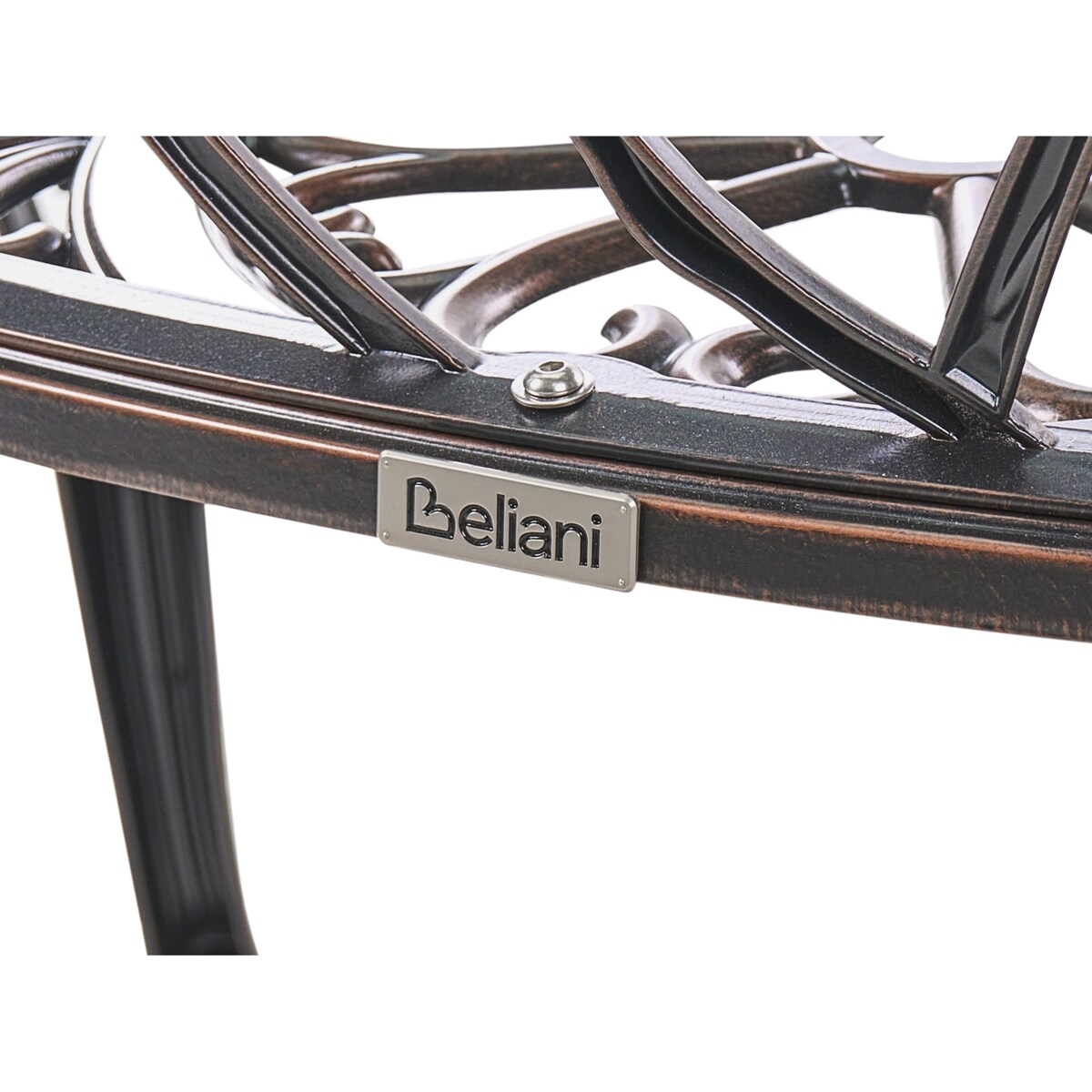 Ławka ogrodowa PIURA 88 cm Metal Ciemnobrązowy