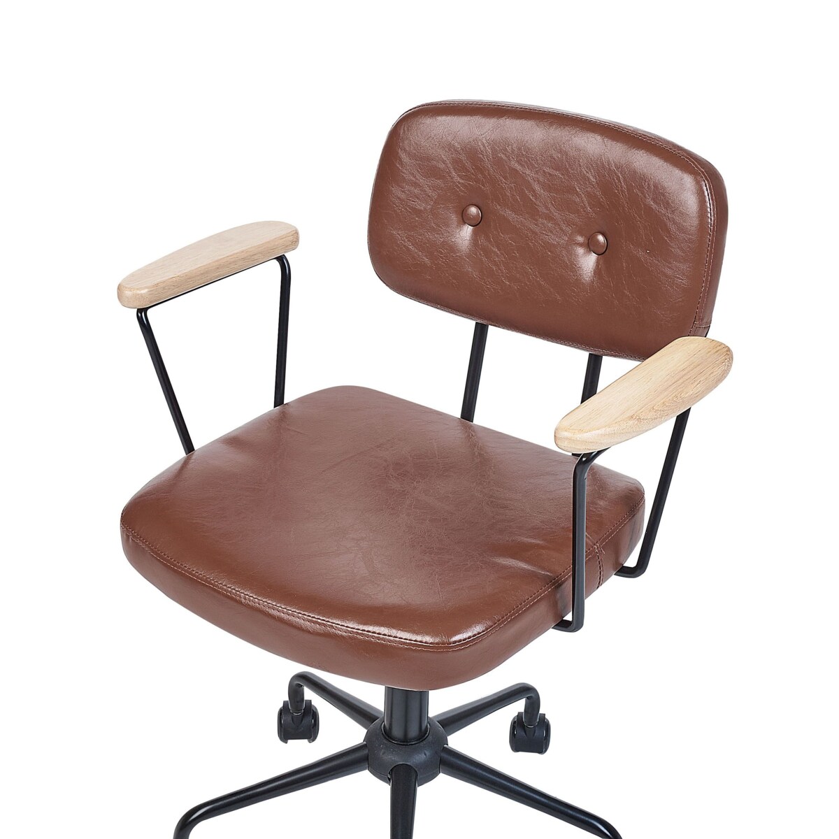 Krzesło biurowe regulowane ekoskóra brązowe ALGERITA