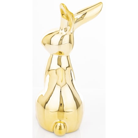Dekoracja - siedzący złoty królik 18x7x10 cm small