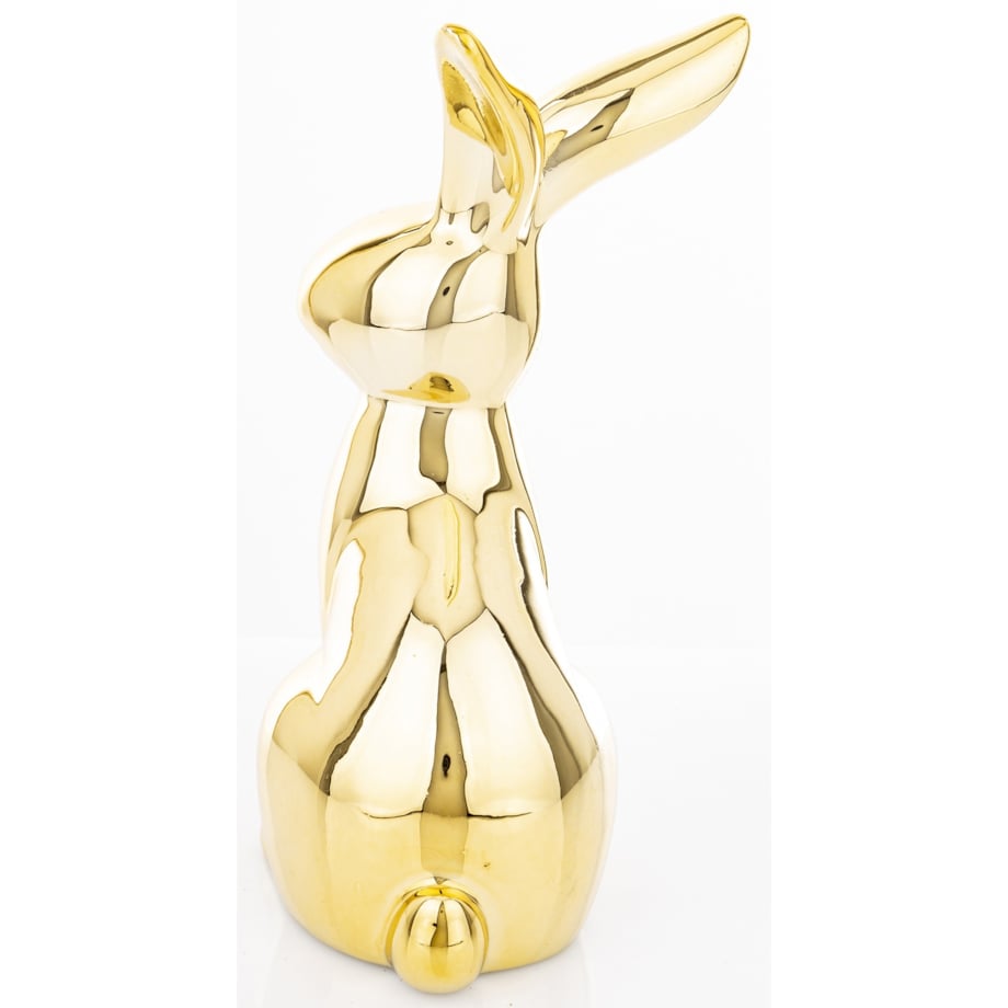 Dekoracja - siedzący złoty królik 18x7x10 cm small