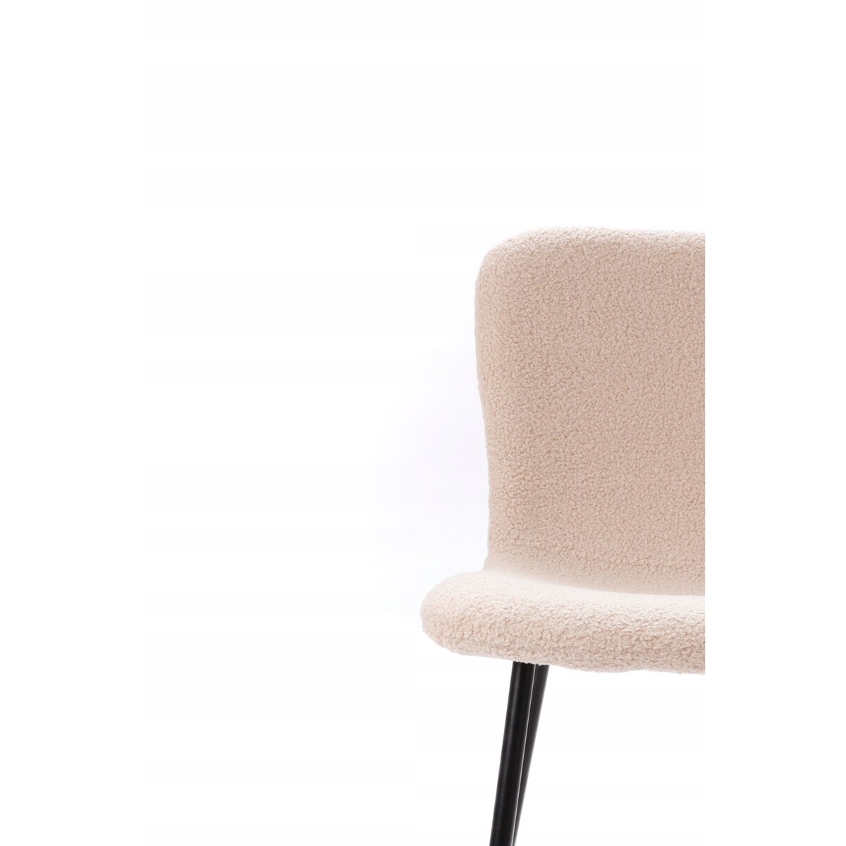 ZESTAW 4 SZTUK Krzesła VALTI Beżowo-Czarne Tapicerowane Nowoczesne TEDDY