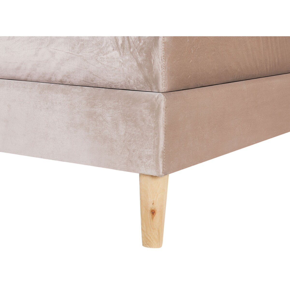 Łóżko kontynentalne welurowe 180 x 200 cm beżowe MARQUISE
